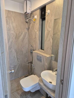 Bathroom in 2 BHK Apartment at Prescon Midtown Bay, Mahim West – for Rent