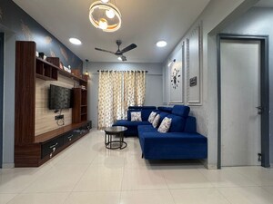 Living Room in 3 BHK Apartment at Puranik Rumah Bali, Ghodbunder Road – for Rent