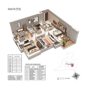 Floor Plan in 3 BHK Apartment at Ganguly 4 Sight Florence, Garia – for Sale