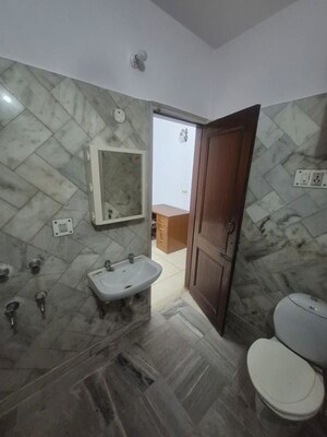 Bathroom in 3 BHK Builder Floor at Shivalik Colony – for Rent