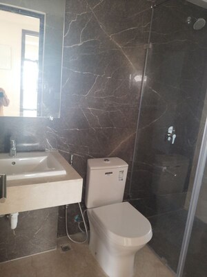 Bathroom in 3 BHK Apartment at Adani Ten BKC, Bandra East – for Rent