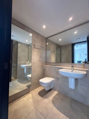 Bathroom in 4 BHK Apartment at Panchshil Towers, Kharadi – for Rent