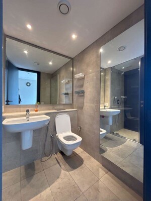 Bathroom in 4 BHK Apartment at Panchshil Towers, Kharadi – for Rent