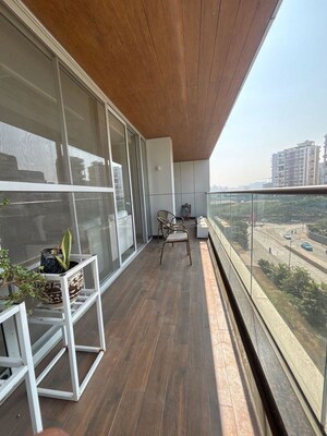 Balcony in 4 BHK Apartment at Panchshil Towers, Kharadi – for Rent