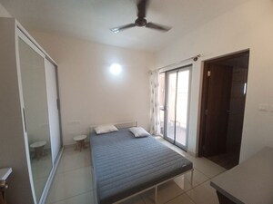 Bedroom in 2 BHK Apartment at Bhartiya Nikoo Homes, Thanisandra Main Road – for Rent