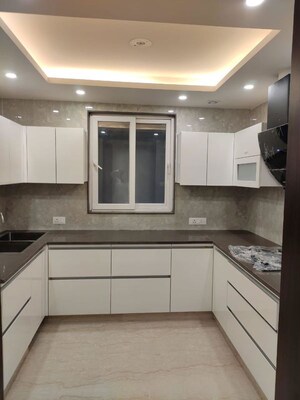Kitchen in 3 BHK Builder Floor at Sushant Lok I – for Sale