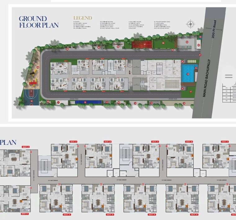 Master Plan, srinivasam-apartment 2 Bedroom 1355 Sq.Ft. Apartment In Miyapur Hyderabad 10342306