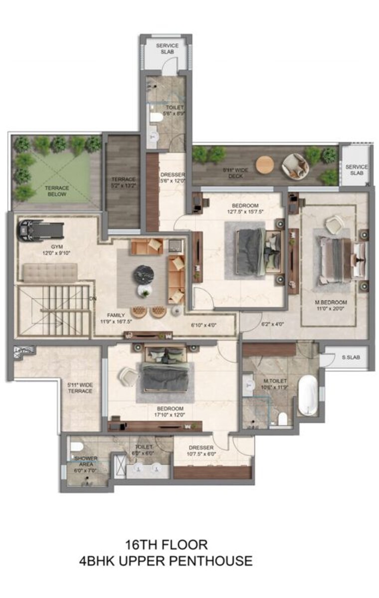 Floor Plan, sector 82 4 Bedroom 4695 Sq.Ft. Penthouse In Sector 82 Mohali 10342864