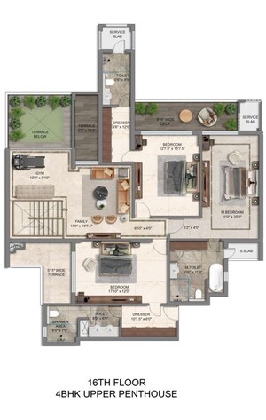 Floor Plan in 5 BHK Penthouse at Sector 82 – for Sale