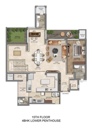 Floor Plan in 5 BHK Penthouse at Sector 82 – for Sale