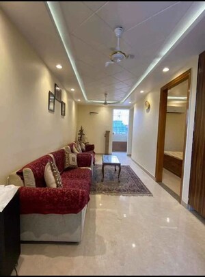 Living Room in 1.5 BHK Builder Floor at Palm Residency Chhatarpur, Chattarpur – for Rent