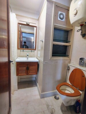 Bathroom in 3 BHK Apartment at Greater Kailash I – for Rent