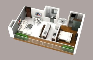 Floor Plan in 1 BHK Apartment at Conwood Astoria, Goregaon East – for Rent