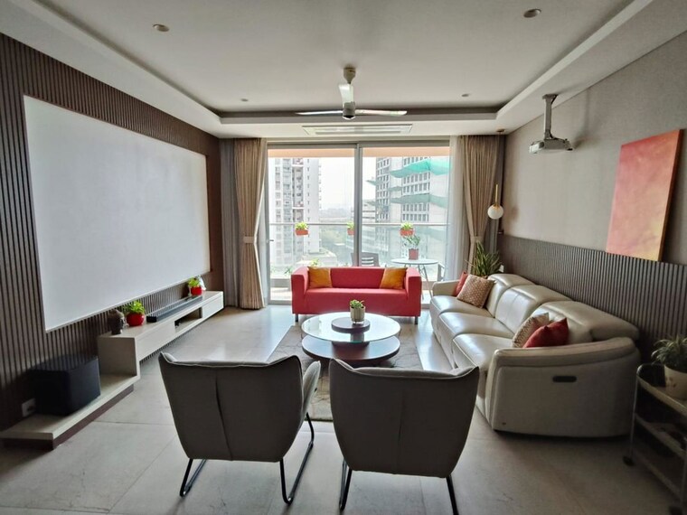 Living Room, panchshil-towers 3.5 Bedroom 1774 Sq.Ft. Apartment In Kharadi Pune 10344982