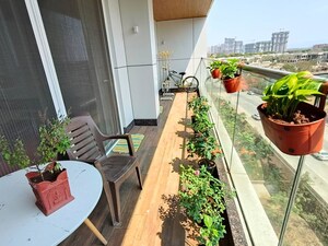 Balcony in 3.5 BHK Apartment at Panchshil Towers, Kharadi – for Rent