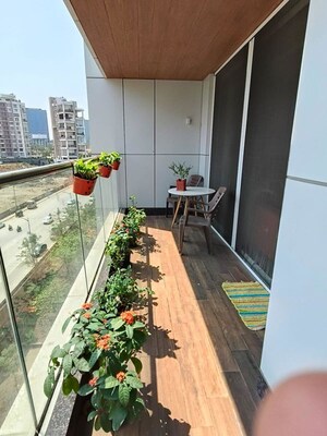Balcony in 3.5 BHK Apartment at Panchshil Towers, Kharadi – for Rent
