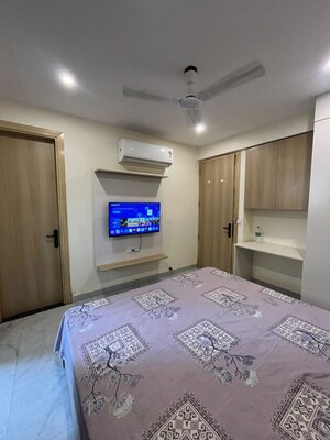 Bedroom in 1 BHK Builder Floor at Sushant Lok I – for Rent