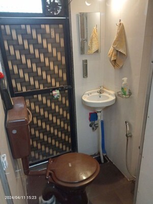 Bathroom in 1 BHK Apartment at Fiama Residency, Thane West – for Rent