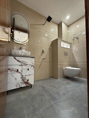 Bathroom in 3 BHK Apartment at Chattarpur – for Rent