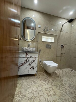 Bathroom in 3 BHK Apartment at Chattarpur – for Rent