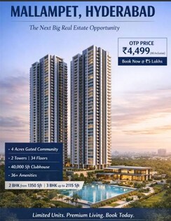 3 BHK + Pooja Room,Study Room,Extra Room,Basement Apartment For Sale in Aspire Spaces Ameya