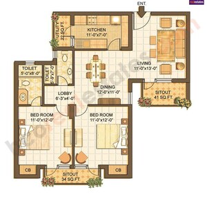 Master Plan in 2 BHK Apartment at Vipul Lavanya, Sector 81 – for Rent
