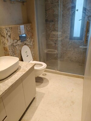 Bathroom in 3 BHK Builder Floor at Jor Bagh – for Rent
