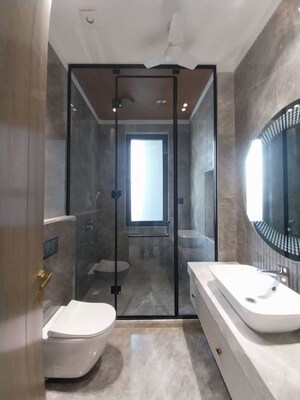 Bathroom in 4 BHK Builder Floor at Jor Bagh – for Rent