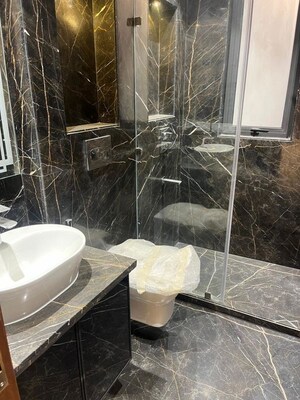 Bathroom in 4 BHK Builder Floor at Jor Bagh – for Rent