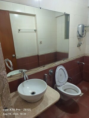 Bathroom in 2 BHK Apartment at Lake avenue CHS, Powai – for Rent