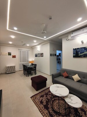 Living Room in  Apartment at Bhartiya City Nikoo Homes II, Thanisandra Main Road – for Rent