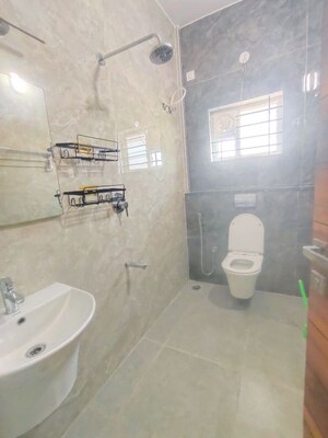 Bathroom in 2 BHK Apartment at Reliable Lake Dew Residency, Haralur Road – for Rent