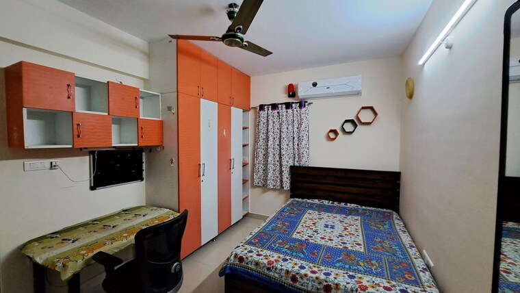 Bedroom, theme-ambience-golf-view 2 Bedroom 1250 Sq.Ft. Apartment In Gachibowli Hyderabad 10348370