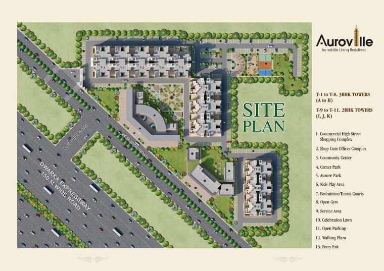 Master Plan, hcbs-auroville 3 Bedroom 741 Sq.Ft. Apartment In Sector 103 Gurgaon 10346775