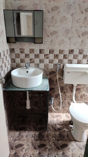 Bathroom in 3 BHK Apartment at Borate Jijai Nagari, Kothrud – for Rent
