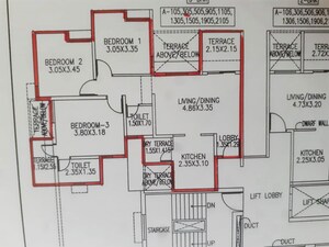 Floor Plan in 3 BHK Apartment at Godrej Green Vistas, Mahalunge – for Sale