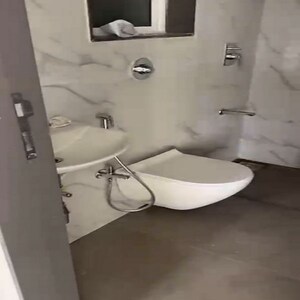 Bathroom in 1 BHK Apartment at Rockline The Meridian Towers, Ghatkopar West – for Rent