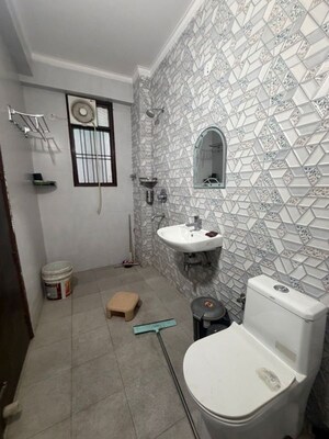Bathroom in 2 BHK Builder Floor at Bharat Residency Gurgaon, Sector 15 – for Rent