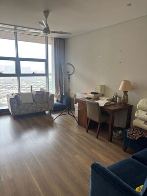 Living Room in 4 BHK Apartment at Panchshil Towers, Kharadi – for Rent