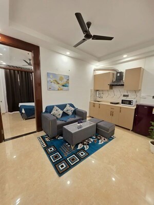 Living Room in 1 BHK Builder Floor at Sushant Lok I – for Rent
