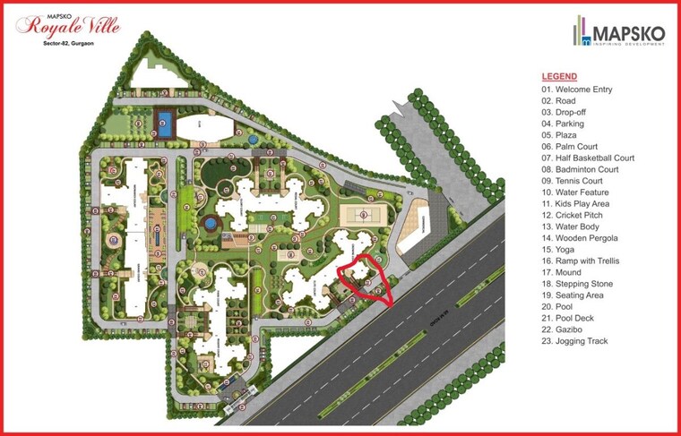 Master Plan, mapsko-royale-ville 3 Bedroom 1790 Sq.Ft. Apartment In Sector 82 Gurgaon 10350533