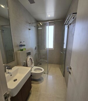Bathroom in 3 BHK Apartment at Indiabulls Sky Forest, Lower Parel – for Rent