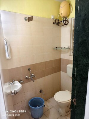 Bathroom in 2 BHK Apartment at Anand Green Crest, Hadapsar – for Rent