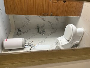 Bathroom in 2 BHK Apartment at JKG Palm Resort, Raj Nagar Extension – for Rent