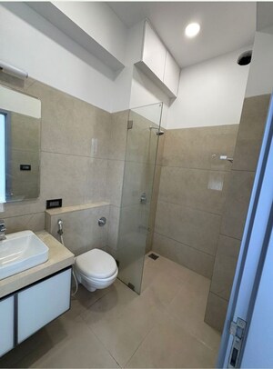 Bathroom in 3 BHK Apartment at S Raheja New Light, Khar West – for Rent