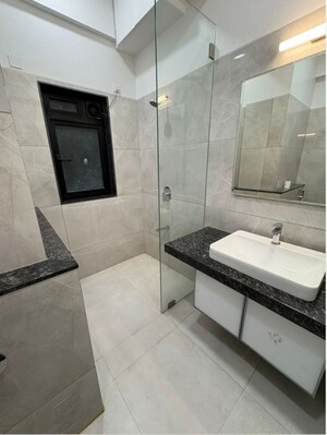 Bathroom in 3 BHK Apartment at S Raheja New Light, Khar West – for Rent
