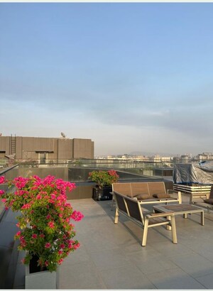 Terrace in 3 BHK Apartment at S Raheja New Light, Khar West – for Rent