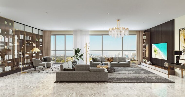 Living Room, k-raheja-modern-vivarea 4 Bedroom 2259 Sq.Ft. Apartment In Mahalaxmi Mumbai 10350987