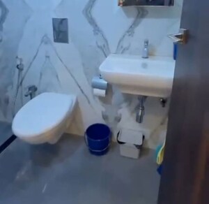 Bathroom in 3 BHK Apartment at Hiranandani Meadows, Manpada – for Rent
