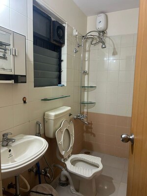 Bathroom in 2 BHK Apartment at Sai Vihar Residency, Pashan Sus Road – for Rent
